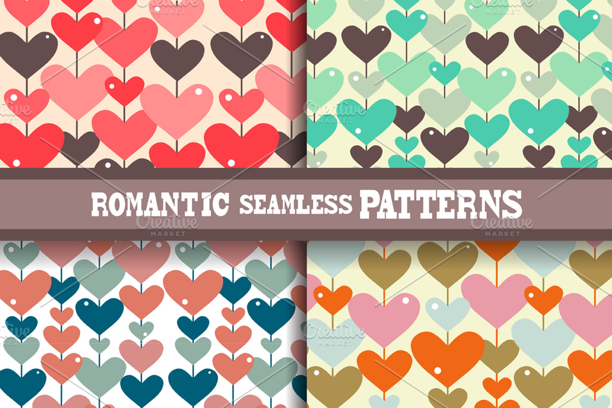 Abstract Hearts Patterns