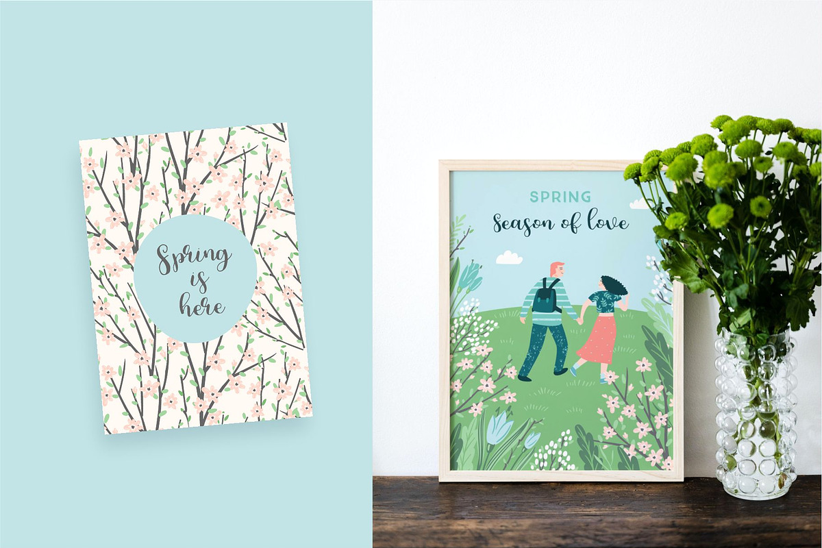 Hello spring! Vector card collection, a Person Illustration by Nadia Grapes (Photo 2 of 5)