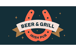 Horseshoe sign. Horseshoe ribbon, an Illustration by Foxys Graphic