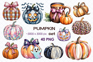 Watercolor pumpkins PNG Clipart, a Food Illustration by Whimsy Brush Studio