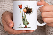 Whimsical Girls Floral Spring Clipar, an Illustration by Canvas Craft (Thumbnail 7 of 7)