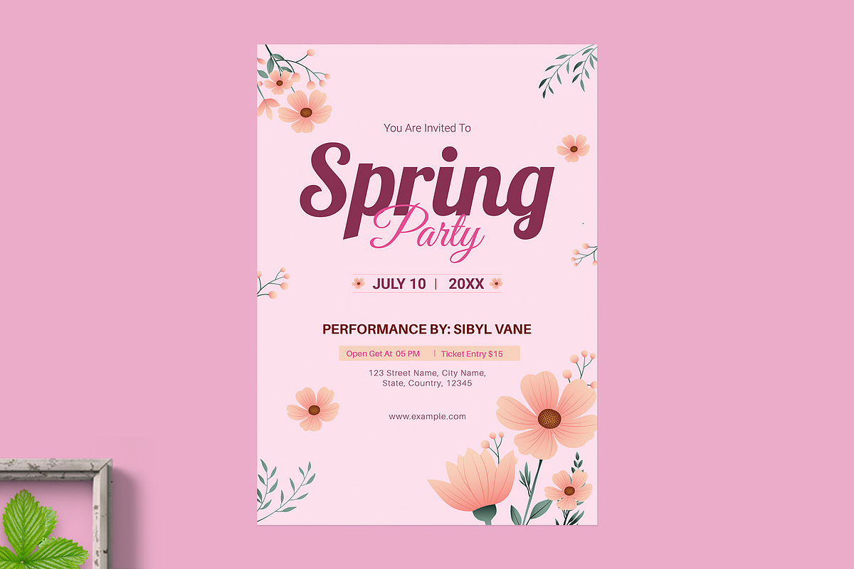 Spring Invitation Bundle, an Invitation Template by graphypix (Photo 2 of 6)