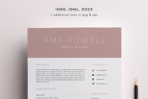 3 Page Resume Template | INDD + DOCX