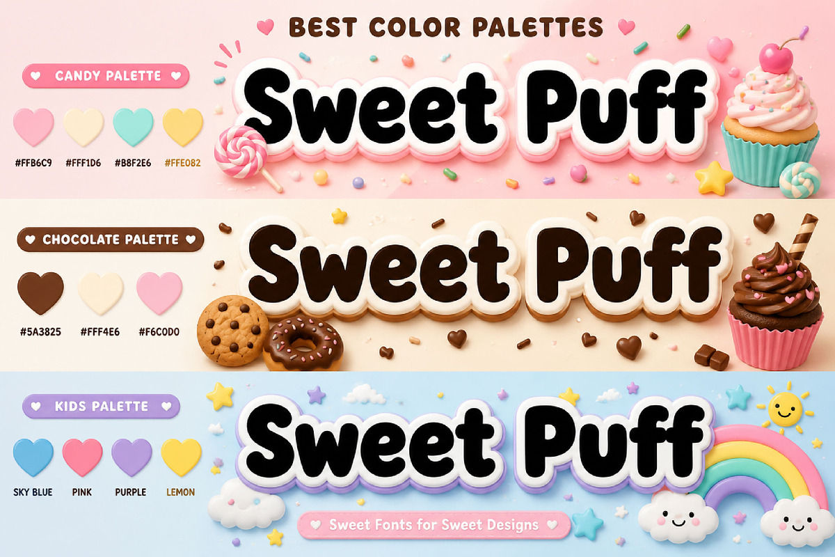 Sweet Puff, a Slab Serif Font by Wow Magic (Photo 3 of 10)