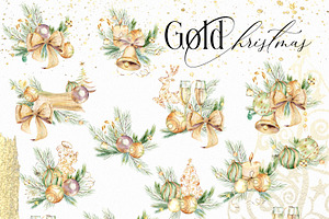 Gold Christmas Watercolor Trend