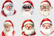 Retro Funny Santa Claus Face Clipart, an Illustration by Black Bird Studio (Thumbnail 4 of 6)