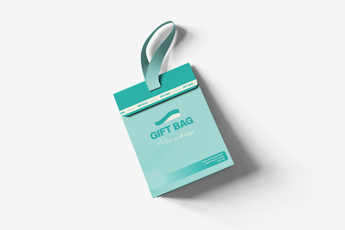 Gift Bag Mockup, a Merchandise Mockup by bimockup (Photo 2 of 6)