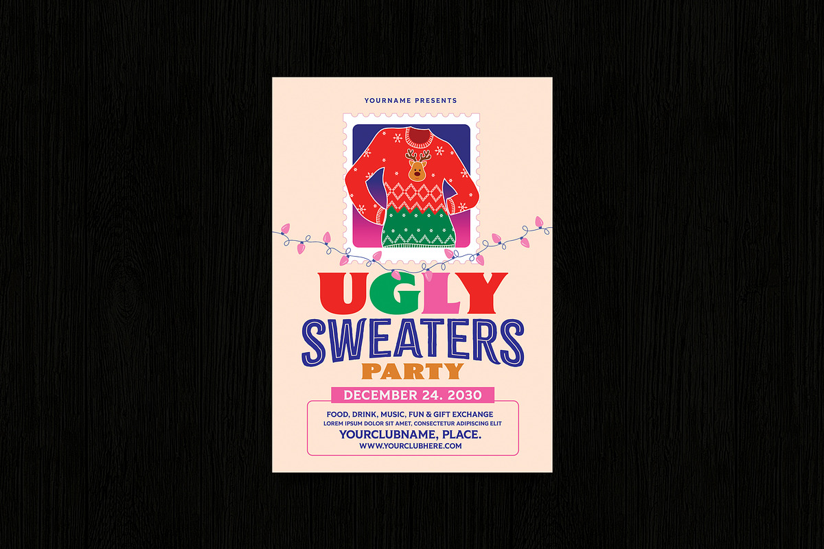 Ugly Sweaters Party Flyer, a Flyer Template by DesignWorkz