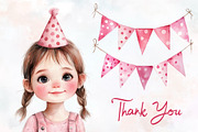 Pink Kids Birthday Clipart, an Illustration by RobertsArt (Thumbnail 6 of 7)