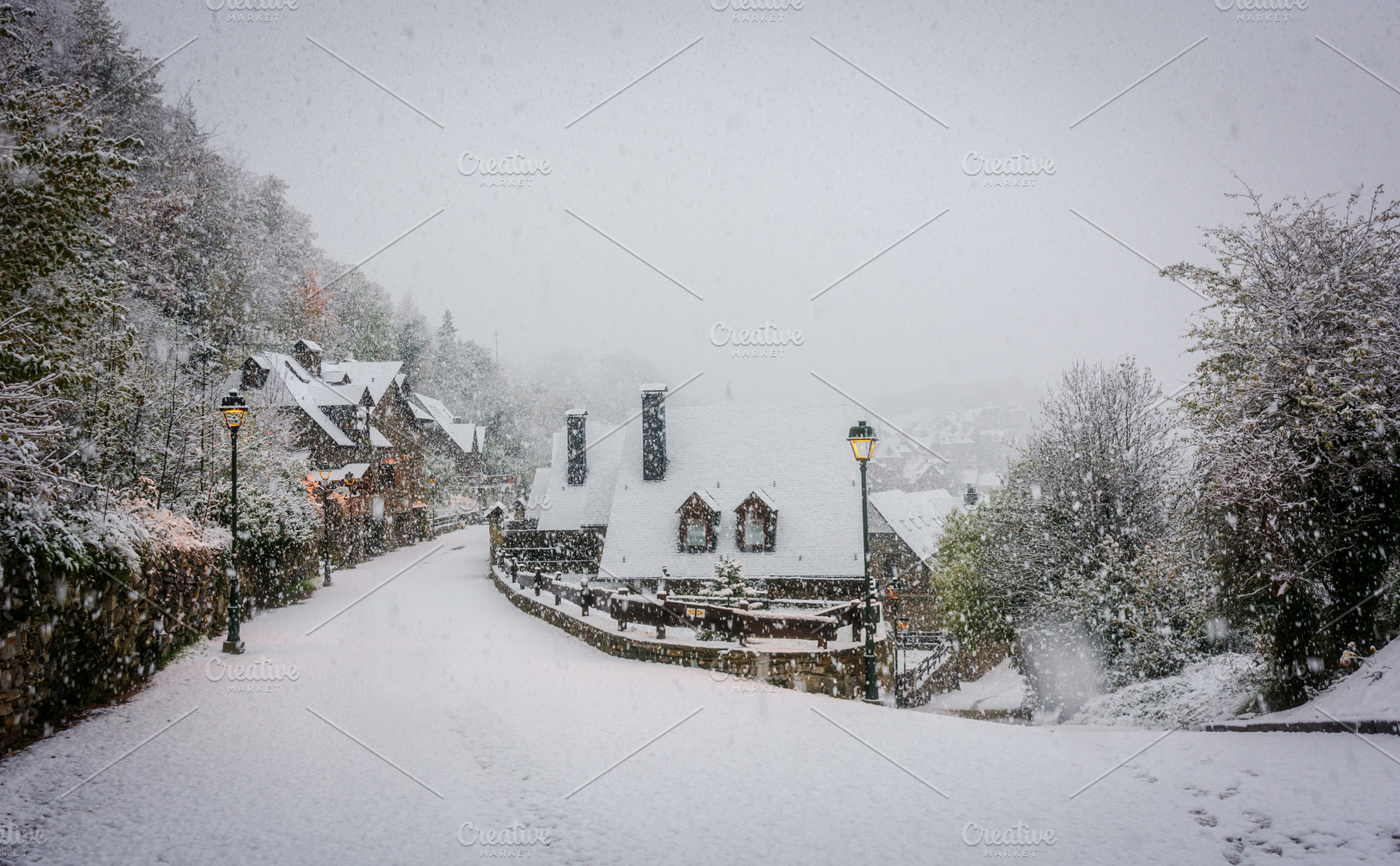Typical village of the catalan pyren stock photo containing autumnal and, a Nature Photo by expressiovisual