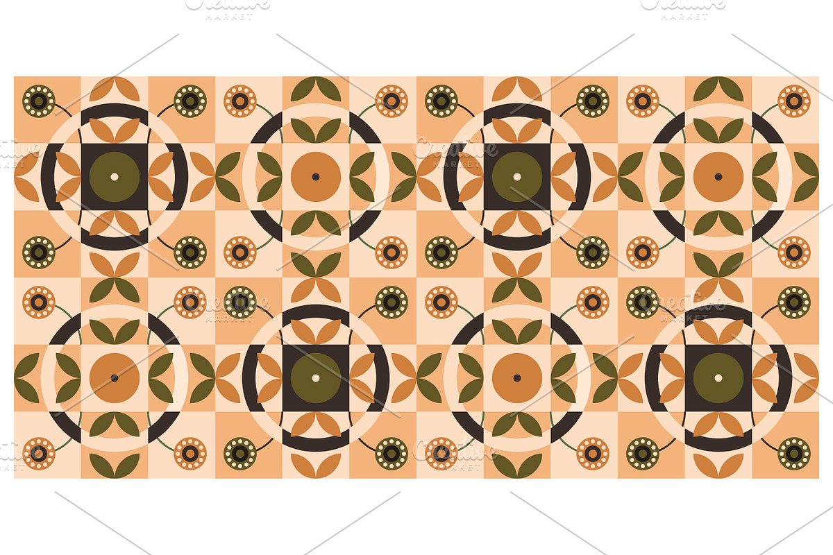 Geometric floral tiles, a Decorative Illustration by Creative Backgrounds