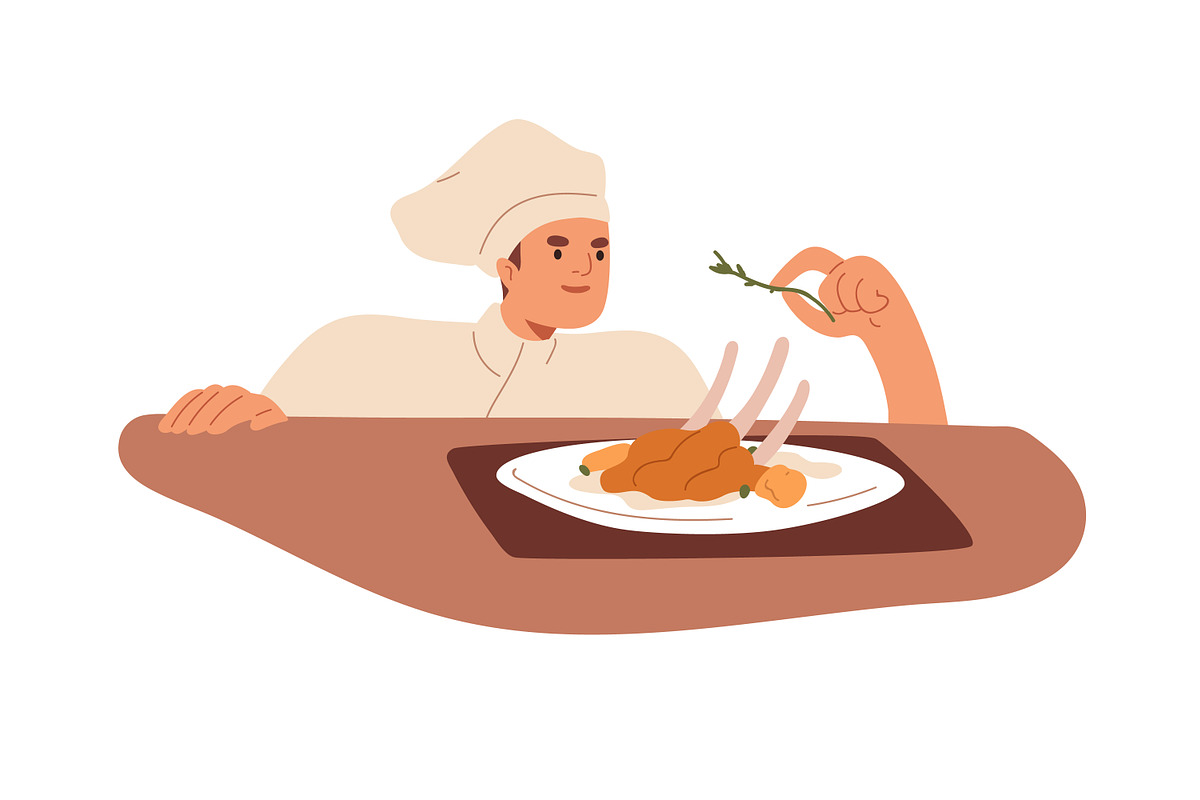 Chefs cooking & decorating food set, a Food Illustration by Good Studio (Photo 5 of 7)