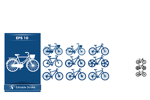 Stylish Bicycle Vector Set, a Transportation Illustration by CarWrap design