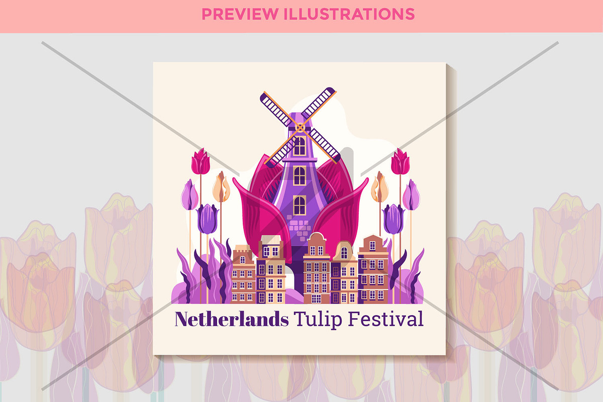 Tulip Festival Illustrations, an Illustration by defarmerdesign (Photo 3 of 5)