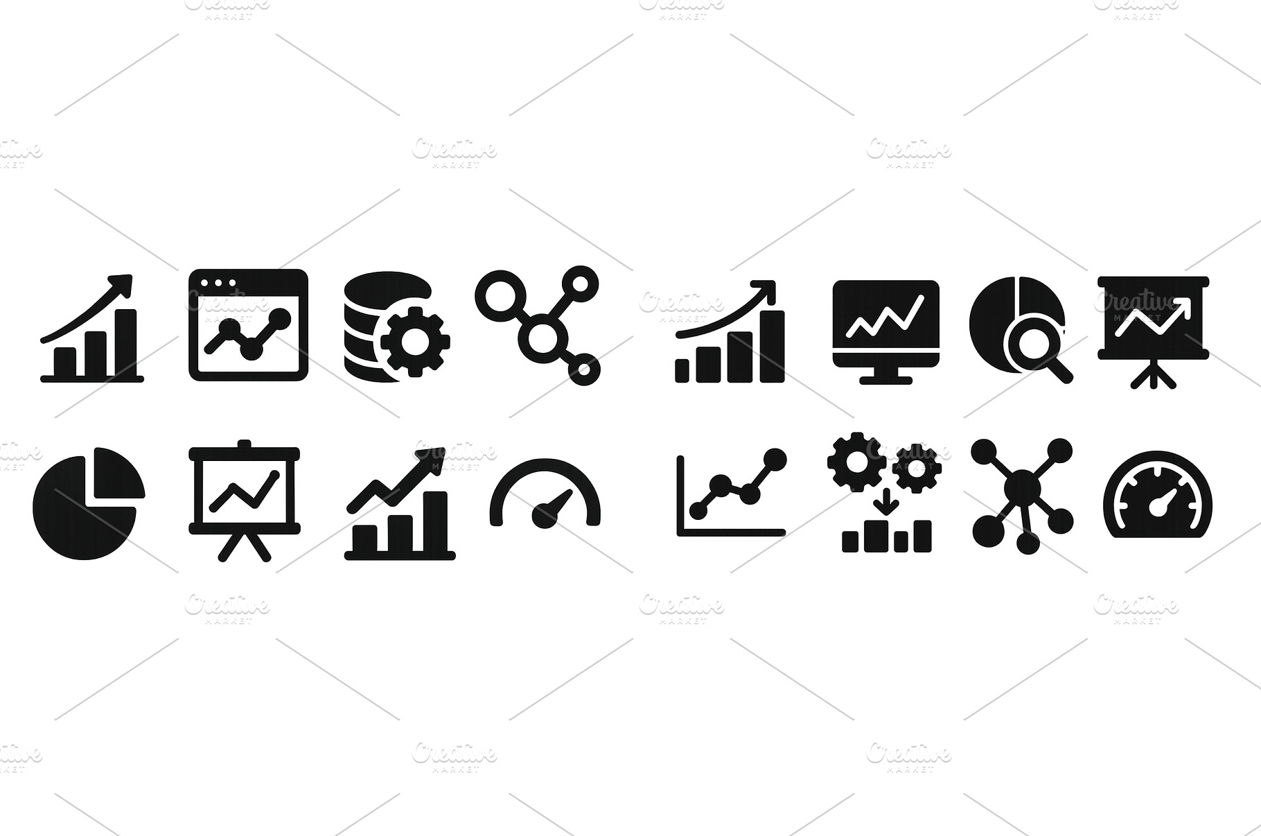 Collection of black and white icons, a Business Photo by ZinetroN