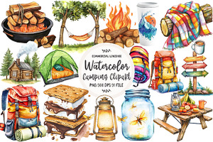 Camping Sublimation Clipart, an Illustration by OK Design