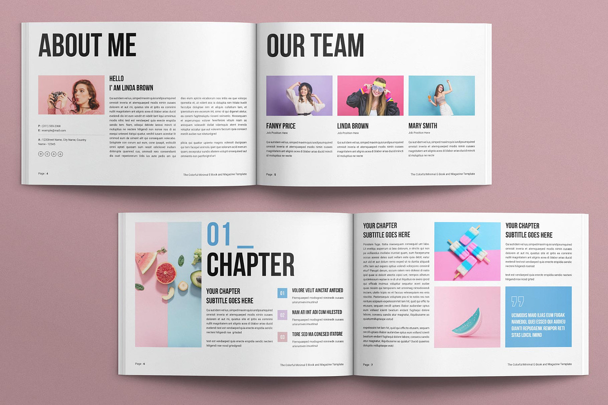 Minimal E-book and Magazine Template, a Magazine Template by E-Type (Photo 3 of 8)