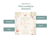 Wildflower Floral Birthday Invite, an Invitation Template by heynomi (Thumbnail 17 of 19)