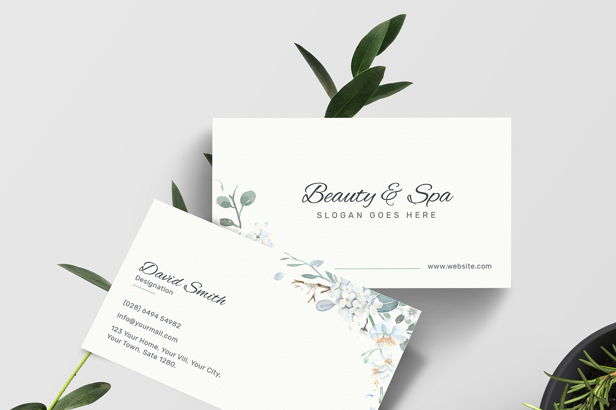 Beauty Spa Business Card, a Business Card Template by TelaTemplates (Photo 3 of 7)