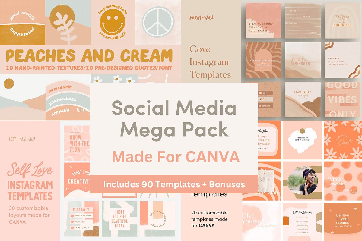 Social Media Templates For CANVA, a Social Media Template by Forth and Wild (Photo 1 of 31)