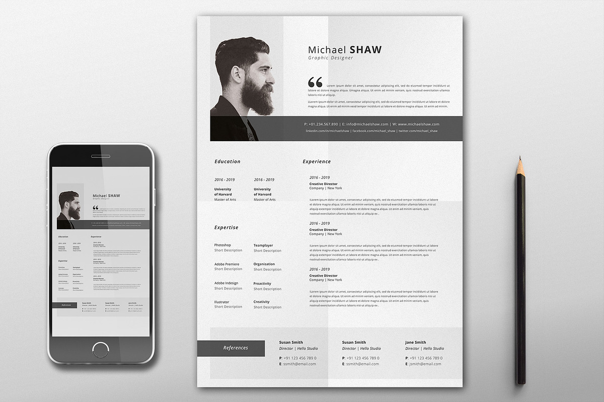 Michael Resume Template, a Resume Template by Nina Shaw (Photo 1 of 10)