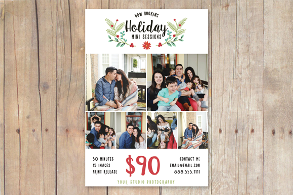 Christmas Mini Session Template, a Flyer Template by cardcandy