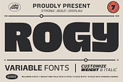 Rogy Variable Fonts, a Font by Adam Fathony (Thumbnail 1 of 17)