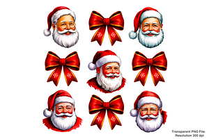 Christmas Coquette Bow, Santa PNG, a Graphic by Clipart Bloom