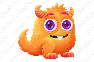 Monster Alien Cute Cartoon Funny, an Illustration by Christos Georghiou