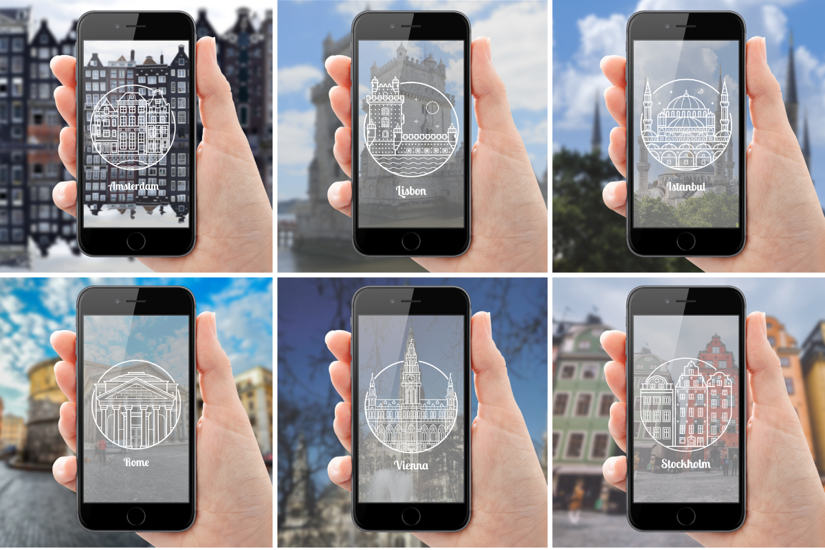 Travel Europe City Destinations, an Object Graphic by Alex Krugli (Photo 5 of 6)
