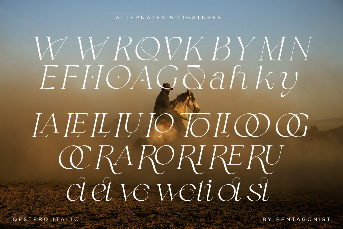 Qestero | Exotic Display Font, a Serif Font by Pentagonistudio (Photo 10 of 11)