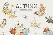 Autumn Fall Watercolor Set, an Illustration by NassyArt (Thumbnail 2 of 11)