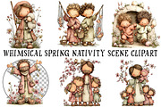 Whimsical Spring Nativity Scene Clip, an Illustration by OK Design (Thumbnail 2 of 6)