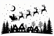 Xmas Reindeer Scene Silhouettes, an Illustration by musafir_fashion (Thumbnail 13 of 21)