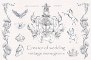 Creator of wedding vintage monograms, an Illustration by Love Watercolor Store (Thumbnail 1 of 9)