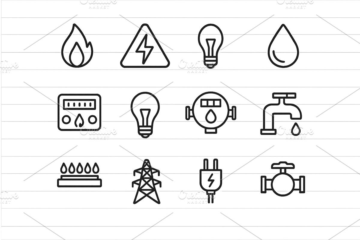Various utility icons representing, a Technology Illustration by ZinetroN