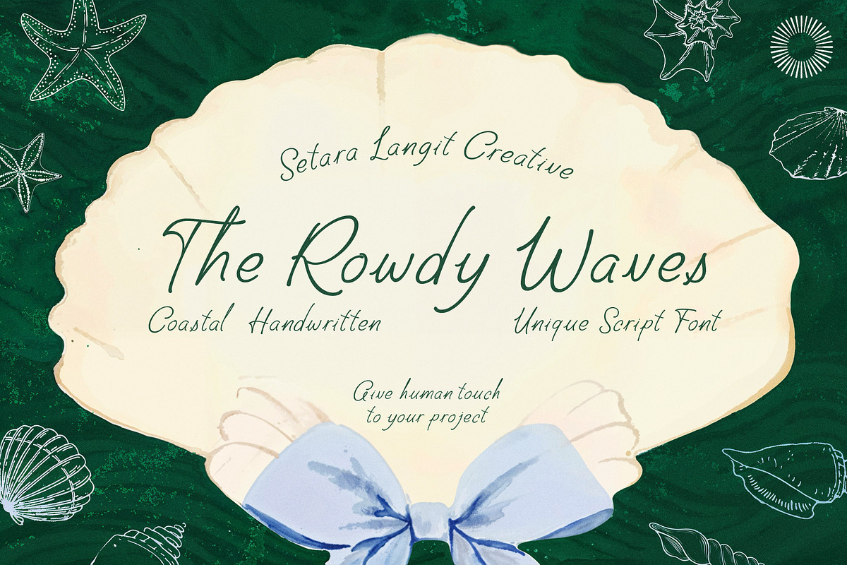 The Rowdy Waves| Coastal handwritten, a Handwritten Font by Setara Langit CreativeStd (Photo 1 of 12)