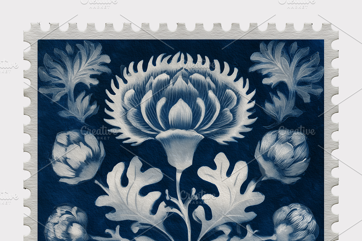Lupa Co · Cyanotype Botanical Stamps, a Texture Illustration by milatovar (Photo 16 of 18)