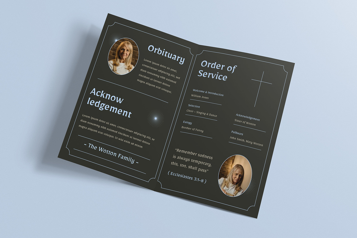 Simple Funeral Program, a Brochure Template by graphicook (Photo 2 of 2)