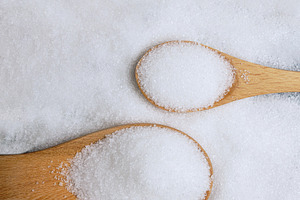 White Refined Sugar on Spoon. Unhealthy Sweet Taste. Table Top V, a Photo by salmon.black