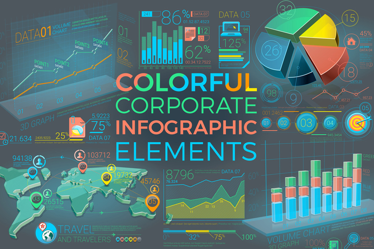 Colorful Corporate Infographics, a Finance Illustration by ConceptCafe (Photo 1 of 7)