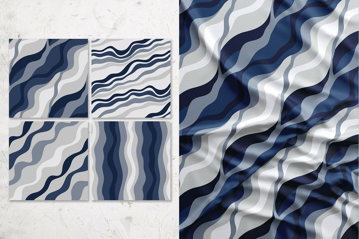Wavy seamless patterns, a Pattern Graphic by pineart (Photo 2 of 6)
