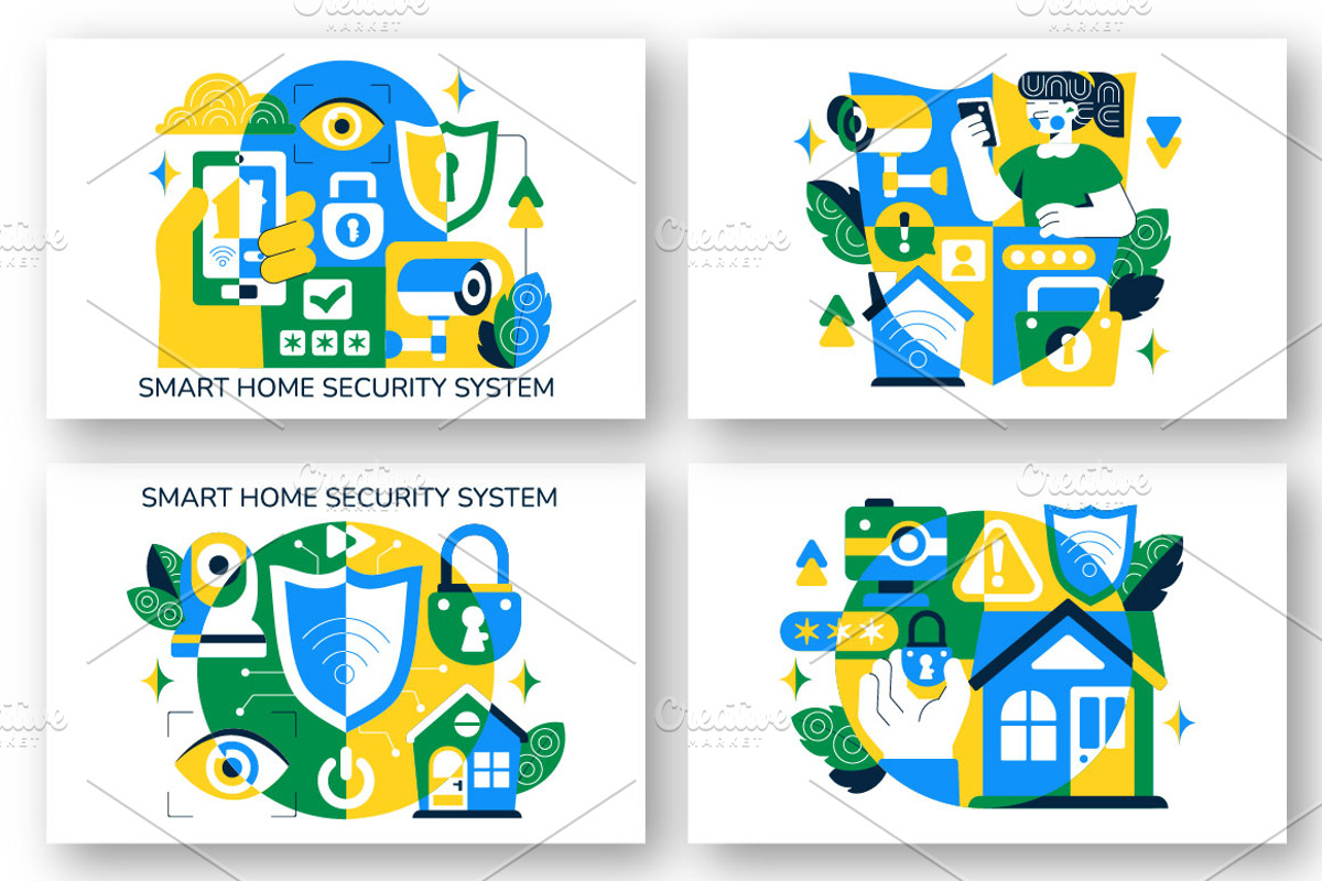 10 Smart Home Security Illustration, a Technology Illustration by denayunebgt (Photo 2 of 4)