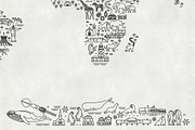 World Travel Line Icons Map, an Illustration by Moloko88 (Thumbnail 6 of 7)