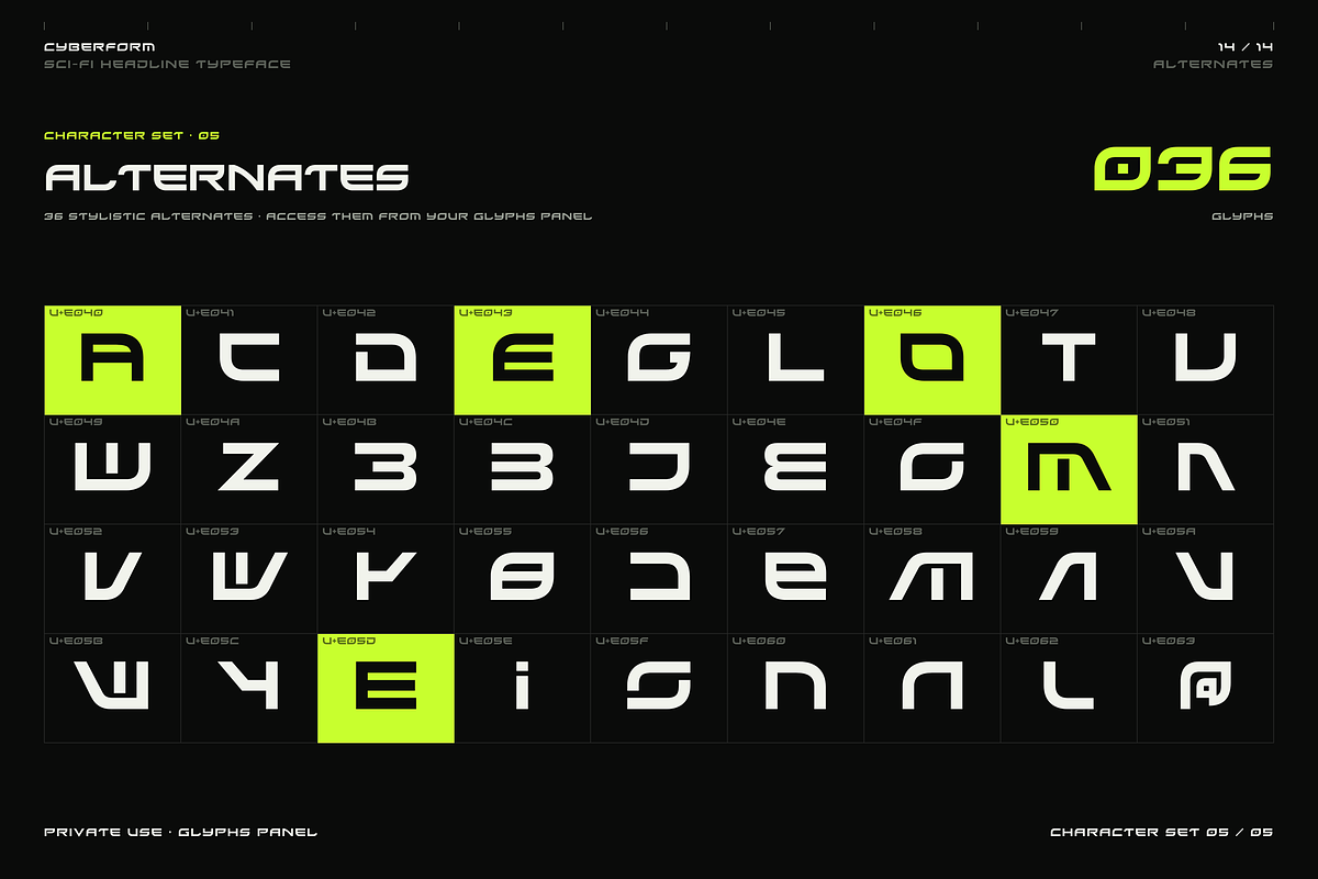 Cyber Form - Geometric Sci-Fi Type, a Sans Serif Font by HipFonts (Photo 13 of 13)