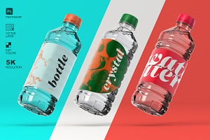 Water Plastic Bottle Mockup