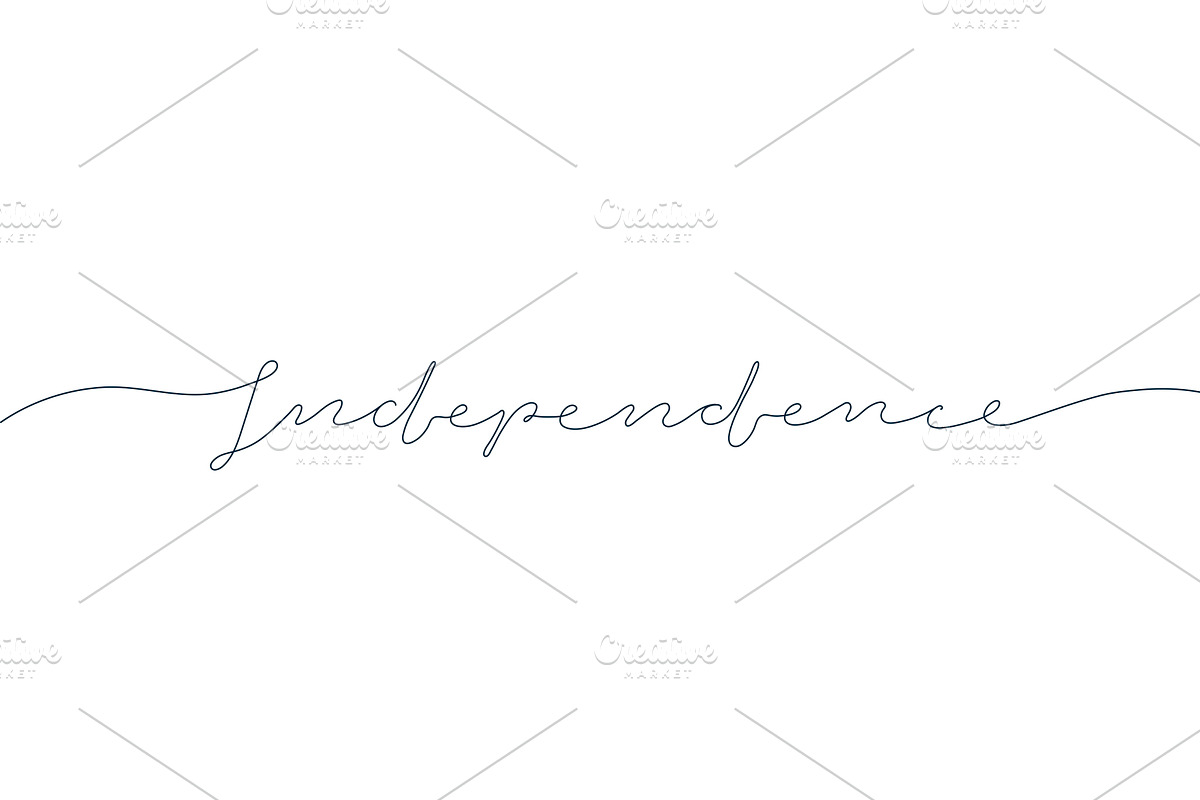 Independence one line, continuous, a Seasonal Illustration by sceptical cactus