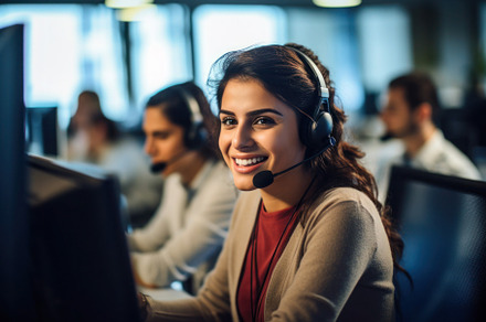 Call centre specialist, help desk service operator talking with client, a Person Photo by Antonina Vlasova