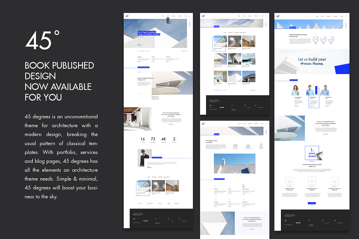 45 Degrees - Architecture Template, a Websites & App Template by Milo Studio (Photo 1 of 7)