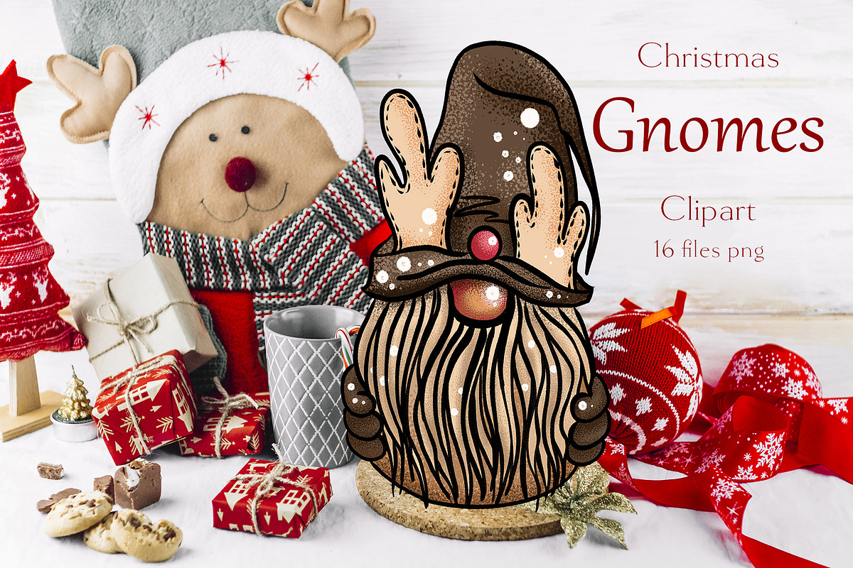 Christmas Gnomes clipart Procreate, an Education Illustration by ElladesignCo (Photo 1 of 7)